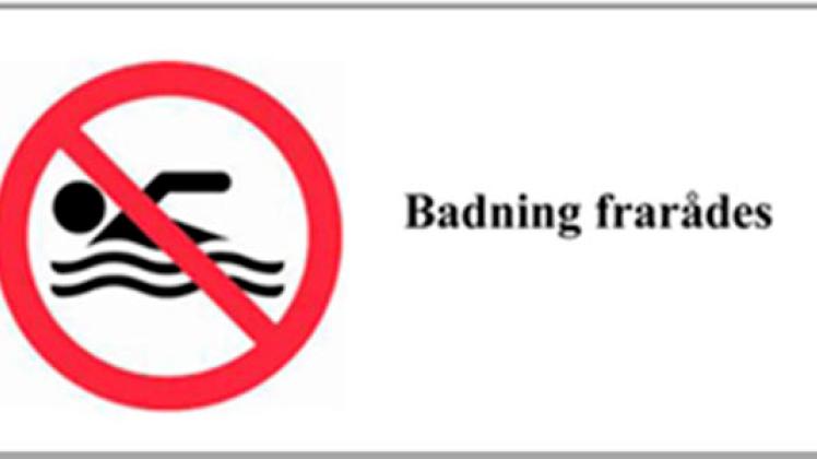 Her frarådes badning