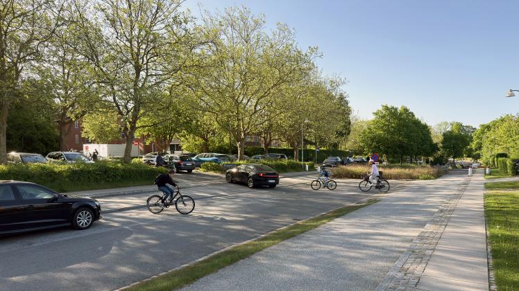 Der er i dag flere "konfliktpunkter", hvor cyklende børn kan krydse vejen, hvor bilerne kører.