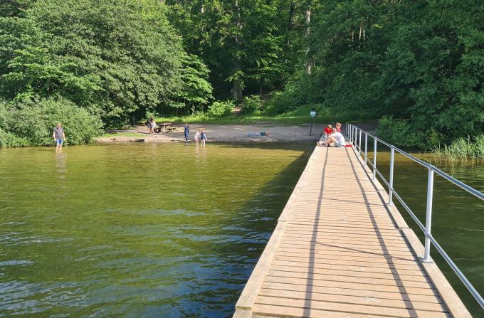 Sjælsø m. alger og badebro