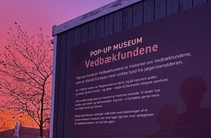 Solopgang ved der ny pop-up museum Vedbæk